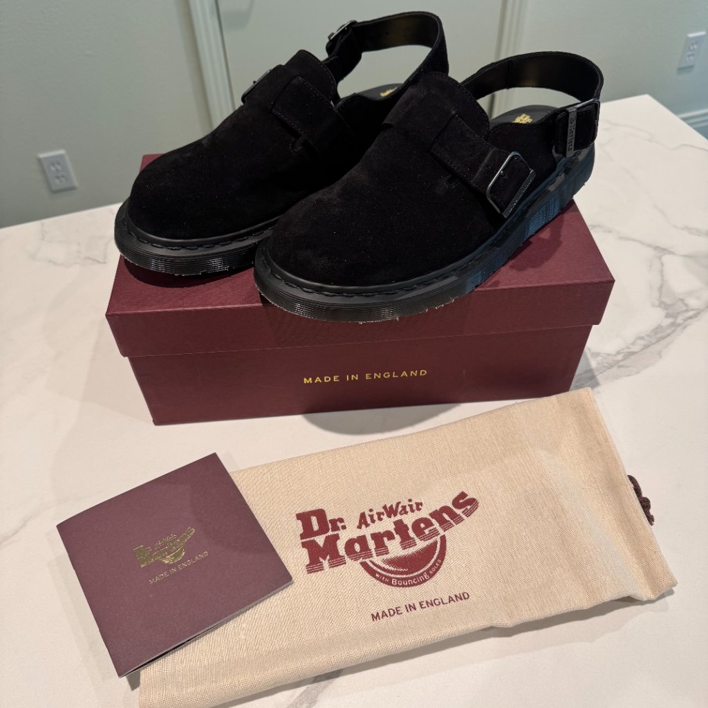 Dr. Martens Jorge Made In England Suede Slingback Mules - Unisex